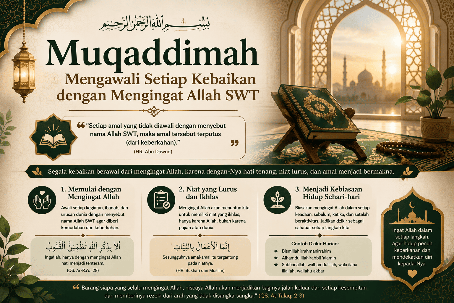 Muqaddimah : Mengawali Setiap Kebaikan dengan Mengingat Allah SWT
